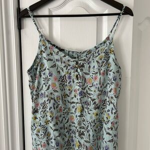Floral Spaghetti-Strap Camisole in Light Blue